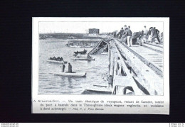 Atlantic City-Treno Elettrico Da Camden, Caduto Nel Thoroughfare Stampa Del 1906 - Altri & Non Classificati