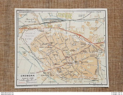 Pianta O Piantina Del 1914 La Città Di Cremona Lombardia T.C.I. - Mapas Geográficas