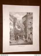 Incisione In Rame Del 1849 Veduta Della Città Di Edimburgo Edinburgh Inghilterra - Vor 1900