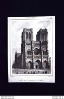 Notre Dame, Cathedrale De Paris, France Incisione Del 1850 L'Univers Pittoresque - Voor 1900