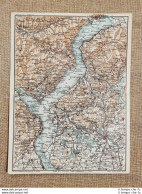 Carta Geografica O Cartina Del 1914 Pallanza Intra Luino Locarno Piemonte T.C.I. - Cartes Géographiques