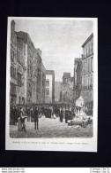 Napoli - La Via Toledo La Sera Del Venerdì Santo Incisione Del 1876 - Vor 1900