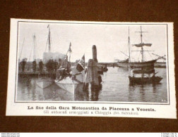 Chioggia Nel 1908 Fine Della Gara Motonautica Da Piacenza A Venezia Autoscafi - Otros & Sin Clasificación