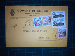 ITALIE, Enveloppe Envoyée à Buenos Aires, Argentine Avec Divers Timbres-poste (châteaux Ou Autres). Appartenant à La Com - 1981-90: Afgestempeld