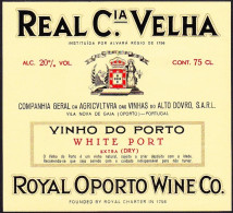 Port Wine Label, Portugal - REAL Cia. VELHA Vinho Porto WHITE PORT -|- Cª Vinhas Alto Douro, Vila Nova De Gaia - Other & Unclassified