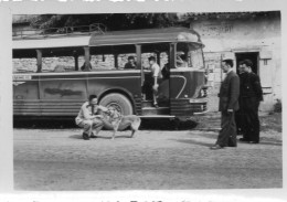 Photographie Photo Vintage Snapshot Autobus Autocar Bus Car  - Treni