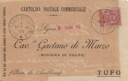 Italy. A213. Satriano Di Lucania. 1899. Annullo Grande Cerchio SATRIANO DI LUCANIA, Su Cartolina Postale Commerciale - Poststempel