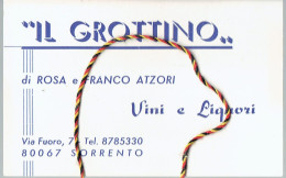 Souvenir D'un Passage à "Il Grottino", (Rosa E Franco Atzori) Vini E Liquori, Sorrento (Sorrente) Années 1970 - Advertising