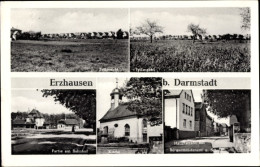 CPA Erzhausen In Hessen, Kirche, Bahnhof, Hauptstraße, Bürgermeisteramt - Autres & Non Classés