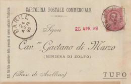 Italy. A213. Barile. 1899. Annullo Grande Cerchio BARILE, Su Cartolina Postale - Marcophilie