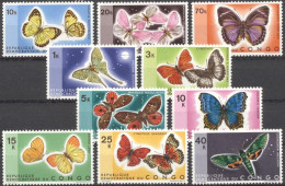 Congo Ex Zaire 1971, Butterflies And Moths, 10val - Nuevas/fijasellos