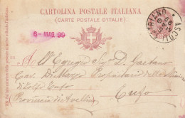 Italy. A213. Ascoli Satriano. 1899. Annullo Grande Cerchio ASCOLI SATRIANO, Su Cartolina Postale - Marcofilía