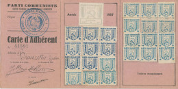 Carte D'adhésion Au Parti Communiste Français En 1937 - Membership Cards