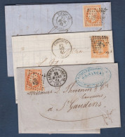 Napoléon N° 16  - Lot De 3 Lettres -  Cote : 90 € - 1853-1860 Napoléon III.