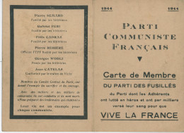 Carte  Du Parti Communiste 1944 - Mitgliedskarten