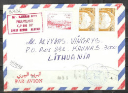Algeria 1995 - Two 5.00d Algeria Gate Stamps On Cover To Kaunas Lithuania   - Algeria (1962-...)