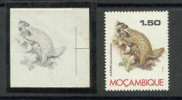 Mozambique 1976 Preuve De Couleur Pangolin Smutsia Temminckii Moçambique 1976 Color Proof Ground Or Cape Pangolin - Other & Unclassified