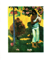 Woman Carrying Flowers 1899 Painter Paul Gauguin, Unused Art Card Postcard. Publisher Aurora Art Leningrad USSR 1975 - Paintings