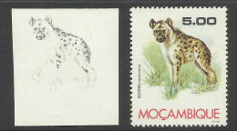 Mozambique 1976 Preuve De Couleur Hyène Tachetée Moçambique 1976 Color Proof Spotted Hyena - Autres & Non Classés