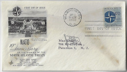 USA United States FDC 1st Day Cover 10th Anniversary Of The Signing Of The North Atlantic Treaty NATO Cancel Washington - Cartas & Documentos