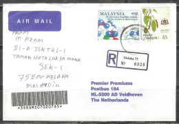 2000 Malaysia Postal History - Registered - Melaka To Netherlands - Malasia (1964-...)