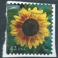 VERINIGTE STAATEN ETATS UNIS USA 2008 SUNFLOWER STAMP 42¢ USED ON PAPER SN 4347 YT 4092 MI 4422 SG 4887 - Used Stamps