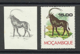 Mozambique 1976 Preuve De Couleur Hippotrague Noir Moçambique 1976 Color Proof Sable Antelope - Rhinocéros