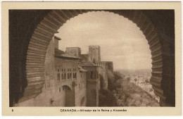 Postal Granada. Mirador De La Reina Y Alcazaba No. 8 - Autres & Non Classés