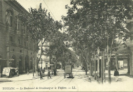 83  TOULON - LE BOULEVARD DE STRASBOURG ET LE THEATRE (ref 369) - Toulon