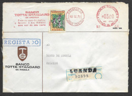 Angola Portugal EMA Cachet Rouge Banque Totta Caissier Automobile 1970 Bank Franking Meter Automobile Cashier Advert - Angola