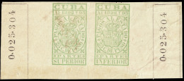 ESPAGNE / ESPANA - COLONIAS (Cuba) 1892/93 "PAGOS AL ESTADO" Fulcher 1115+1126 25c Sello Doble Nuevo* (0.025.304) - Kuba (1874-1898)