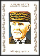 Ajman - 2728gg N°2906 Marechal Petain Deluxe Miniature Sheet Blanc Non Dentelé Imperf ** MNH 1973 - Adschman