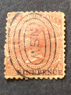 NSW  SG 219   6d On 9d Pale Red Brown  FU - Used Stamps