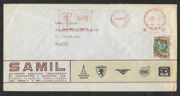 Angola Portugal EMA Cachet Rouge Concessionaire Voitures Peugeot Volvo 1971 Franking Meter Car Dealer - Coches