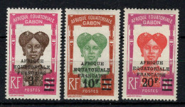 Gabon - YV 113 / 114 / 115 N* MH , Partie Haute De Série , Cote 50 Euros - Unused Stamps