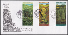 UNO NEW YORK - WIEN - GENF 1988 TRIO-FDC Rettet Den Wald - Gemeinschaftsausgaben New York/Genf/Wien