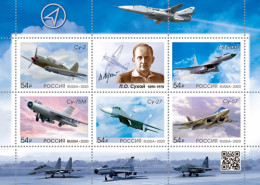 RUSSIA - 2020 - M/S MNH ** - 125th Anniversary Of The Birth Of P.O. Sukhoi - Nuovi