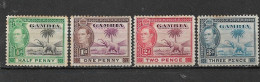 GAMBIA 1938 KGVl DEFINITIVES SHORT SELECTION MH - Gambie (...-1964)