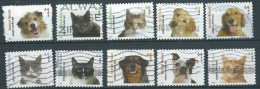 VERINIGTE STAATEN ETATS UNIS USA 2010 ANIMAL RESCUE ADOPT SET 10V USED SC 4451-60a YT 4272-81 MI 4611-20 SG 5038-47 - Used Stamps