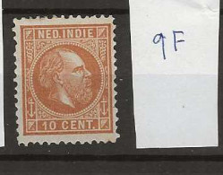 1870 MH Nederlands Indië NVPH  9F Perf  12 1/2 : 12 - Indes Néerlandaises