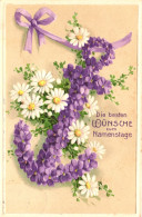 ILLUSTRATION, FLOWERS, NAMEDAY, HOLIDAY, CELEBRATION, SWITZERLAND, EMBOSSED POSTCARD - Non Classés