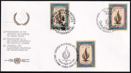 UNO NEW YORK - WIEN - GENF 1988 TRIO-FDC 40 J. Erklärung Der Menschenrechte - New York/Geneva/Vienna Joint Issues