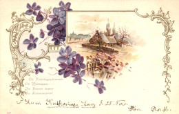 ILLUSTRATION, ARCHITECTURE, FLOWERS, SWITZERLAND, POSTCARD - Unclassified