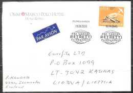 2003 Airliner Douglas DC-9, Hotel Corner Card, To Kaunas, Lithuania - Brieven En Documenten