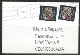 1982 Visby (20.12.82) Christmas To Czechoslovakia - Lettres & Documents