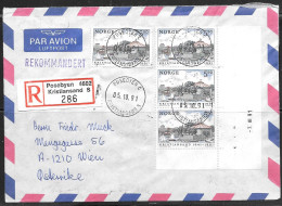 1991 Kristiansand Registered (05.10.91) To Wein Austria - Lettres & Documents