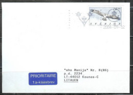 2004-09-12 - 10k Bird, On Cover To Kaunas, Lithuania - Cartas & Documentos