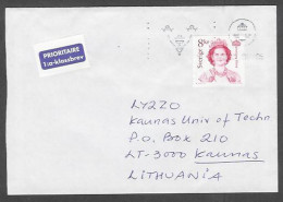 8 Kr Queen Sivia On Cover To Kaunas Lithuania - Briefe U. Dokumente