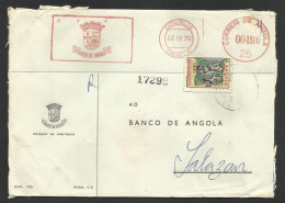 Angola Portugal EMA Cachet Rouge Banque Angola Gabela Timbre Taxe Cire 1970 Bank Franking Meter Postal Tax Sealing Wax - Angola