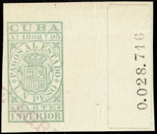 ESPAGNE / ESPANA - COLONIAS (Cuba) 1892/93 "PAGOS AL ESTADO" Fulcher1128 1P Parte Inferior Usado (0.028.716) - Cuba (1874-1898)